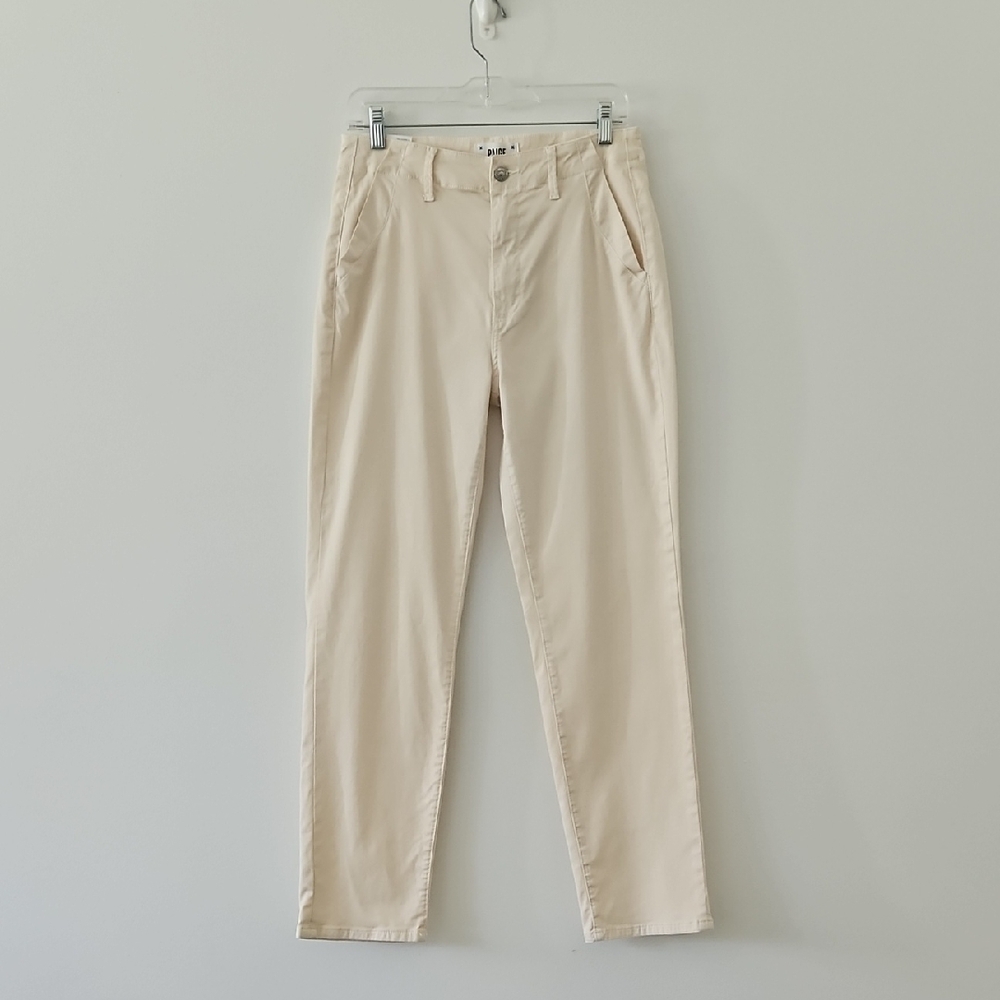 Paige High-waist Relaxed‎ Fit Straight Leg Cream Trousers Size 27